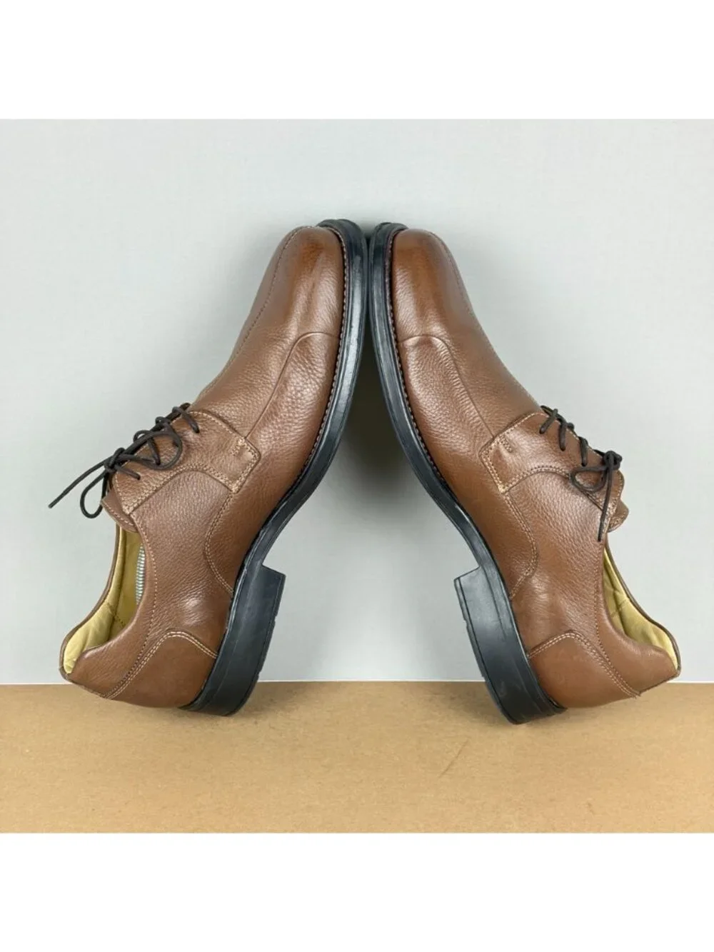 Belvedere Studio Bay Bridge Leather Oxford Dress Shoes Mens 14 Brown Lace Up